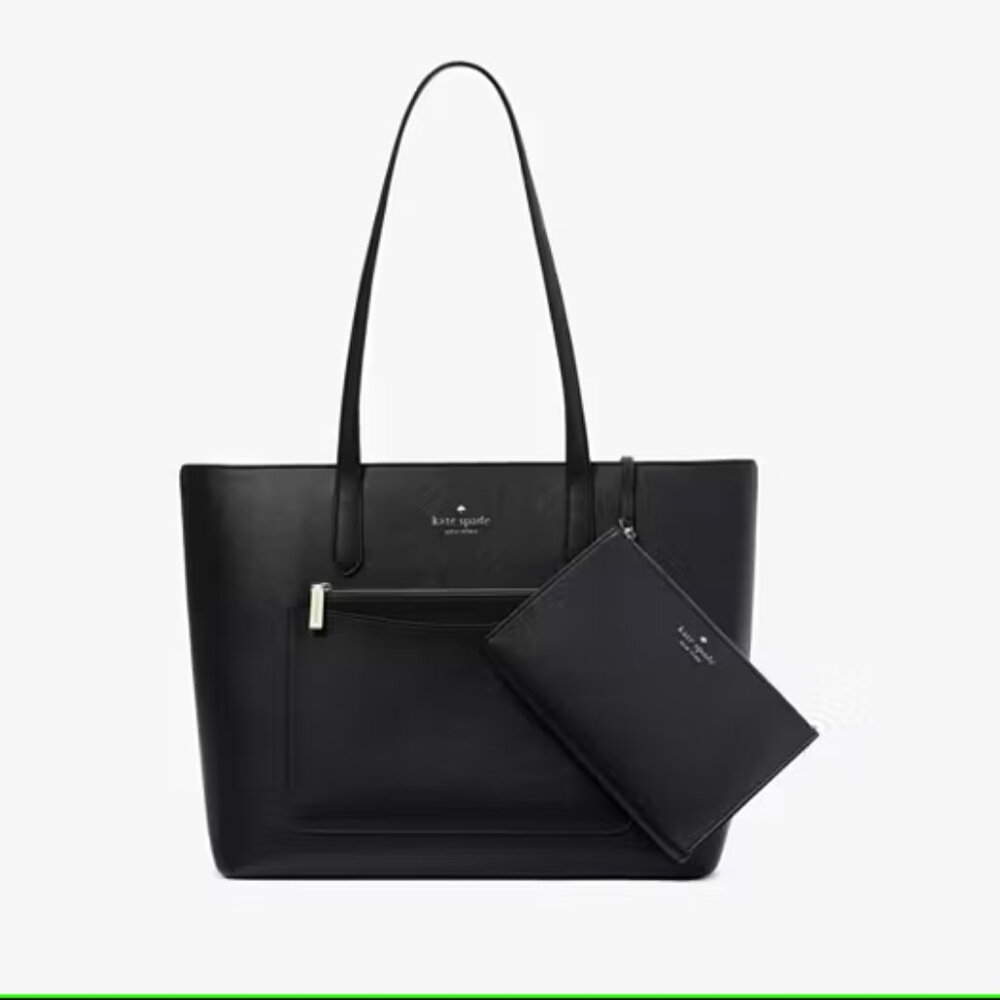 Kate Spade Black Staci PVC Large Tote Set - Picture 3 of 5